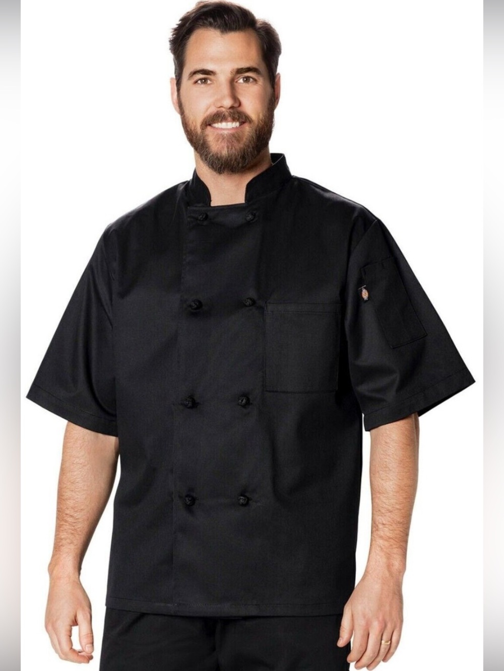 Sz 4xl NWT DICKIES BLACK CHEF UNIFORM COAT BLACK